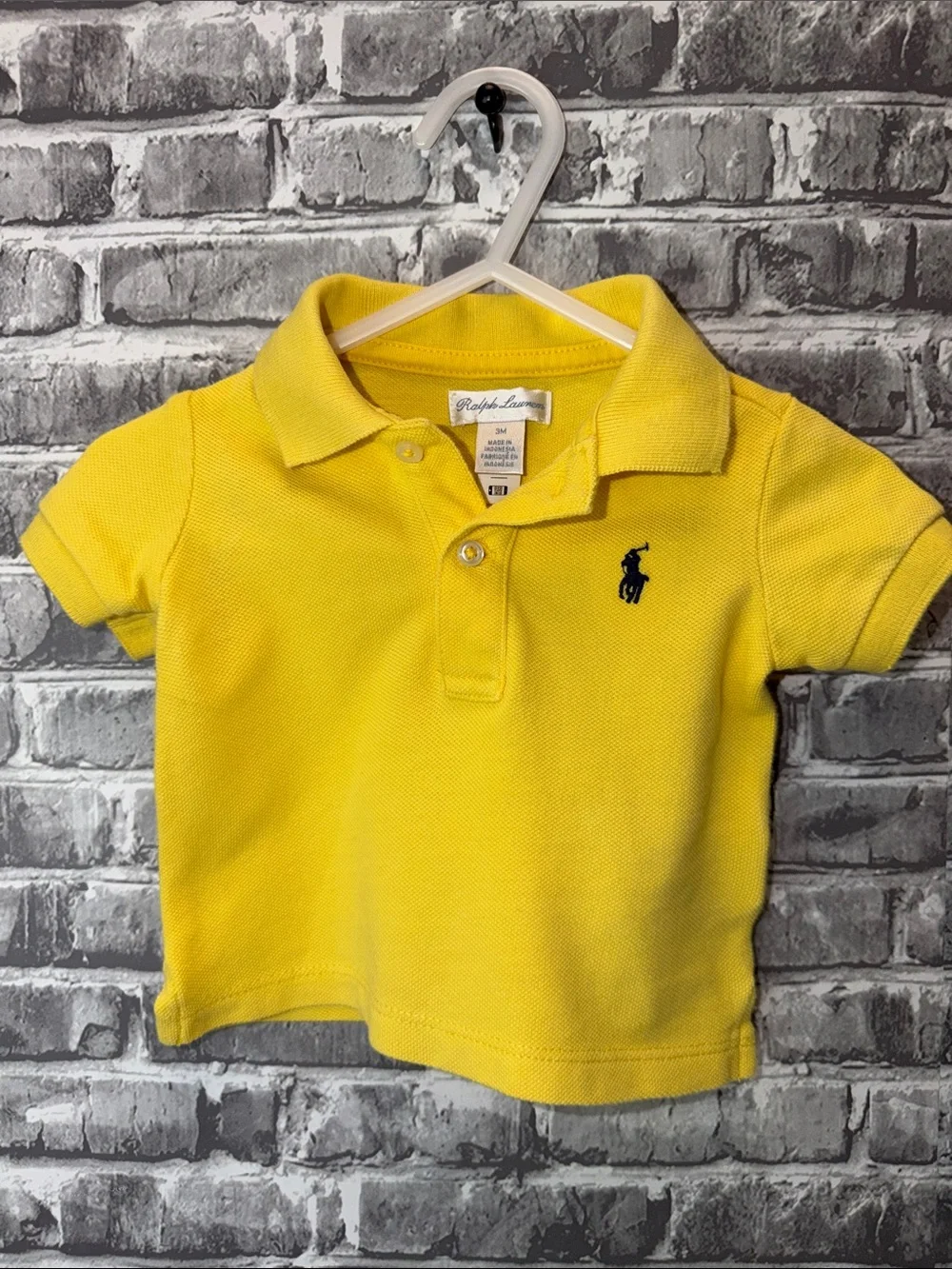 Baby Boy's Ralph Lauren Boys Yellow Polo with Navy Pony